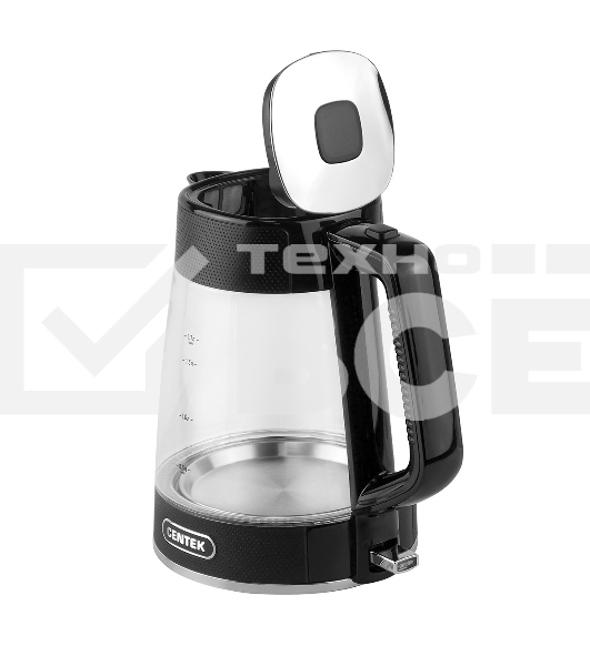 Чайник Centek CT-1014 (черный) стекло 1.7л, 2200Вт, LED, Защита от перегрева, STRIX контроллер
