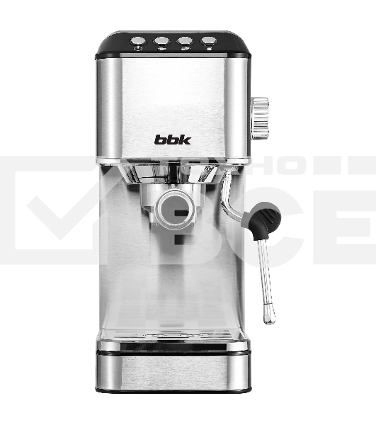 Кофеварка рожковая BBK BCM1501 нержавеющая сталь/черный, исп. кофе - молотый, 1.7 л, 1200 Вт, 20 бар