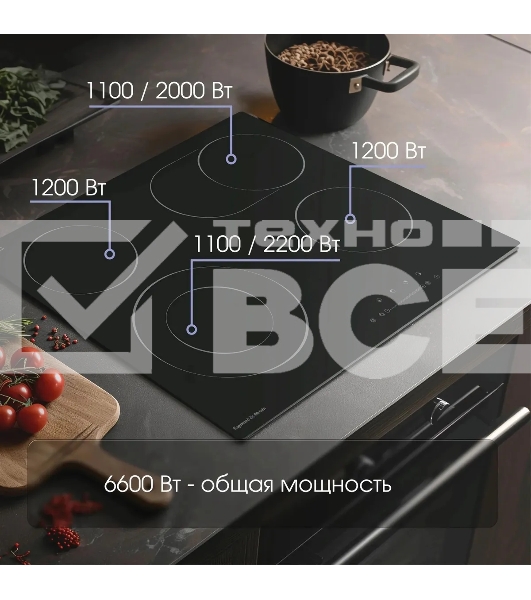 Электрическая варочная панель Zigmund & Shtain CN 43.6 B Hi-Light, независимая, черный