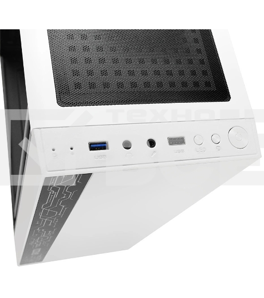 Компьютерный корпус Ginzzu A390 белый Window RGb подсветка 1хUSB 3.0, 2хUSB 2.0, AU