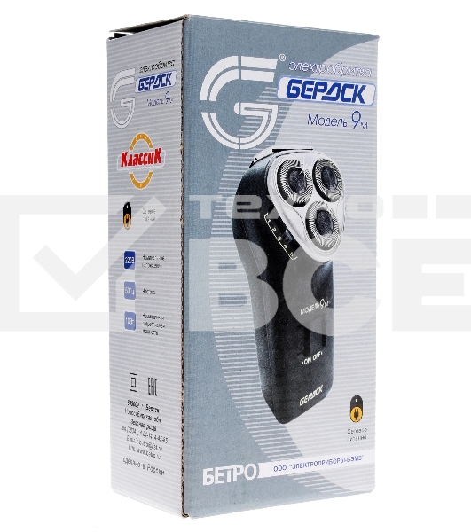 Электробритва Бердск 9М черный/стальной