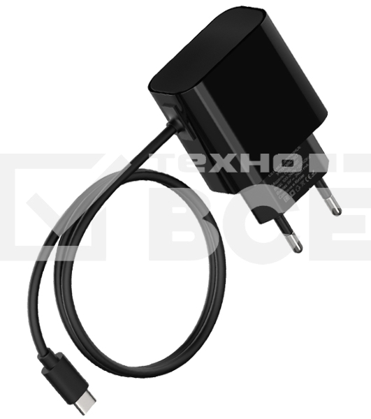 Сетевое зарядное устройство Maxvi CHL-240T 2.4A, with Type-C cable, черный