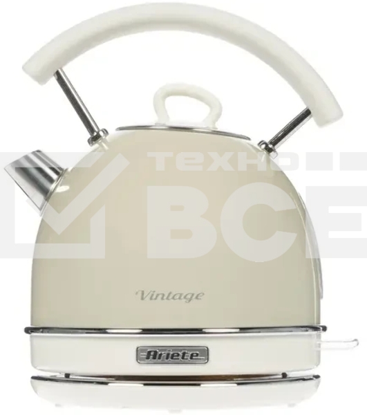 Чайник электрический Ariete Vintage 2877/03. Мощность 2000 Вт, объем 1.7 л, бежевый (6/48)