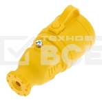 Розетка переносная влагозащищенная Rexant с крышкой, с/з, 16 А, IP44, каучук, желтый, фото2