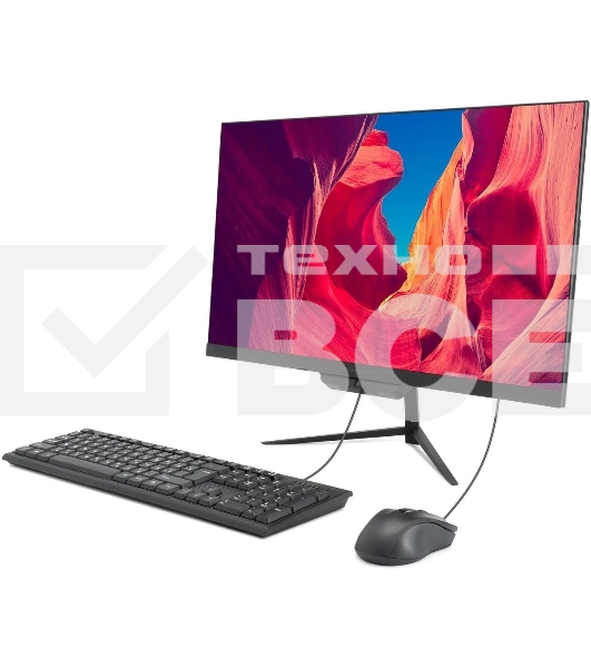 Моноблок Digma Pro Base 23.8' Full HD i3 12100 (3.3) 8Gb SSD 512Gb UHDG 730 CR Windows 11 Pro GbitEth WiFi BT 90W клавиатура мышь Cam черный 1920x1080