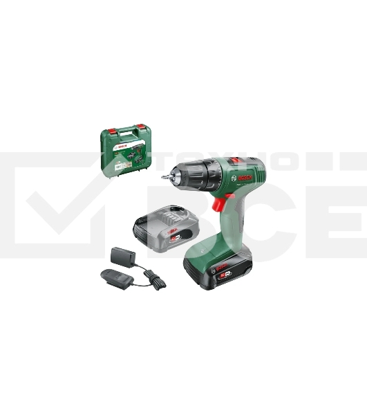 Дрель-шуруповерт Bosch Easydrill 18V-40 (2x 1,5Aч) + AL18V-20 кейс 1200Вт аккум. патрон:быстрозажимной (кейс в комплекте) (06039D8002)