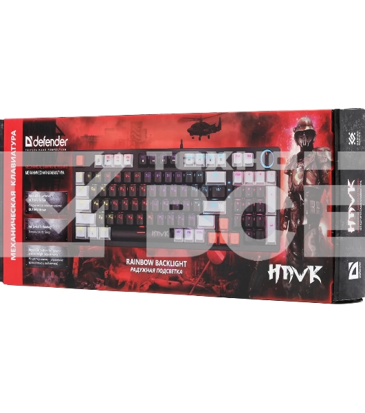 Клавиатура Defender Hawk GK-418  проводная, USB, черный/белый