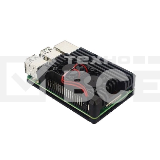 Корпус ACD RA458 Black Metal Aluminum Case with double Fans for Raspberry Pi 3B/3B+