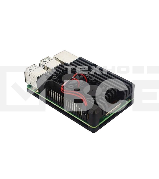 Корпус ACD RA458 Black Metal Aluminum Case with double Fans for Raspberry Pi 3B/3B+