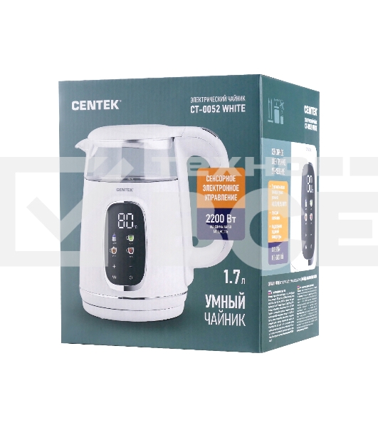Чайник электрический CENTEK CT-0052 белый
