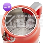 Чайник электрический Kitfort КТ-6791 1.7л. 2200Вт красный/серебристый корпус: металл/пластик, фото6