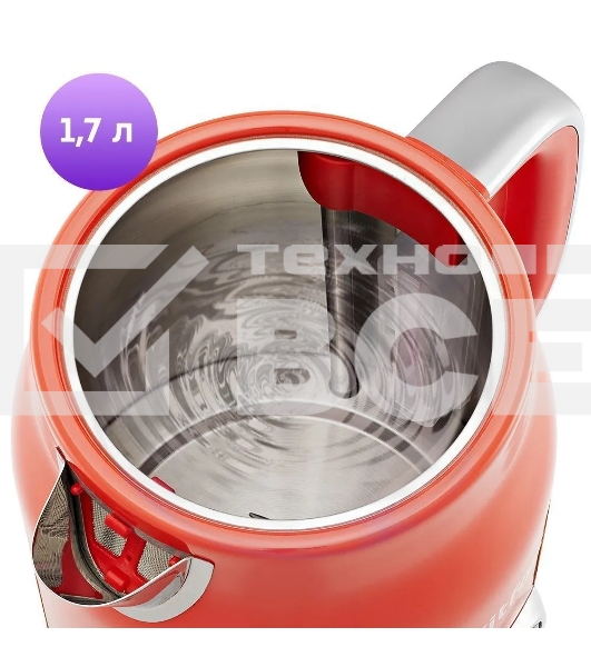 Чайник электрический Kitfort КТ-6791 1.7л. 2200Вт красный/серебристый корпус: металл/пластик