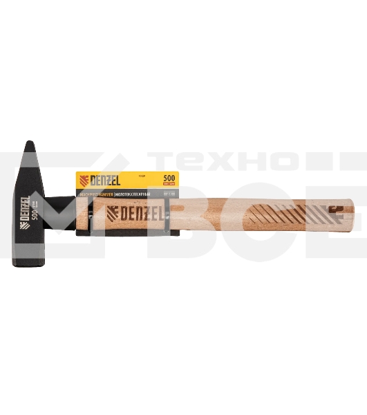 Молоток слесарный Denzel 500 г, кованый квадратный боек, буковая рукоятка