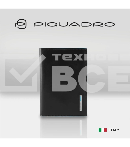 Обложка для паспорта Piquadro Blue Square PP5255B2/N, черный, натур.кожа