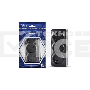 Розетка 3-м TOKOV ELECTRIC ОП Frea 16А IP20 250В без заземл. АБС-пластик, карбон