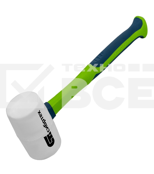 Киянка резиновая Сибртех 680 г, белая резина, фибергласовая рукоятка