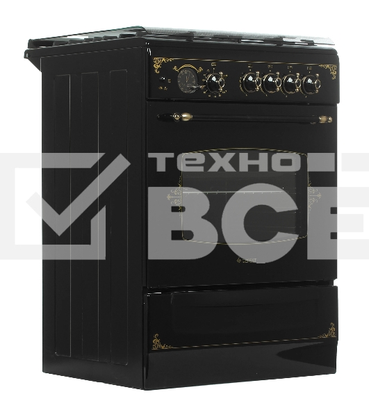 Плита газовая Gefest ПГ 6100-03 0179 черный, конфорок 4 шт, духовка 52 л, 60 см x 85 см x 60 см