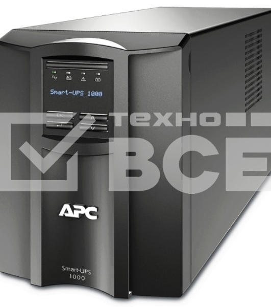 Источник бесперебойного питания APC Smart-UPS 1000VA/700W, Line-Interactive, LCD, Out: 220-240V 8xC13 (4-Switched), SmartSlot, USB, SmartConnect, Black, 1 year warranty (REP: SMT1000I)