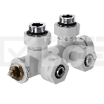 Узел нижнего подключения термостатический угловой Royal Thermo Design Pro 15мм М30х1,5 (Белый), фото3