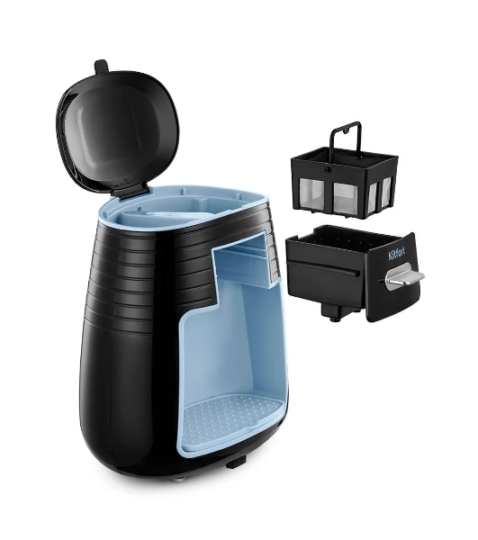 Кофеварка капельная Kitfort КТ-7447 черный/голубой, исп. кофе - молотый, 0.25 л, 450 Вт