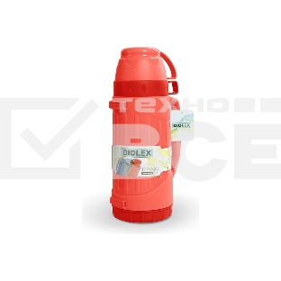 Термос Diolex DXP-600-R 600 мл, пластиковый, со стеклянной колбой, красный