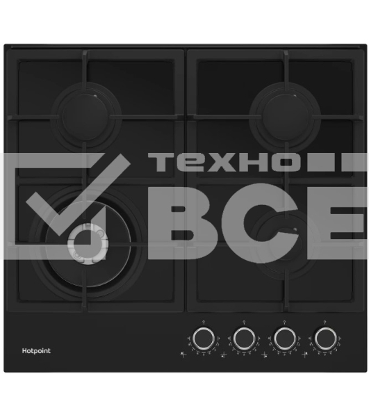 Газовая варочная поверхность Hotpoint HGSL 62 F/BK, независимая, черный