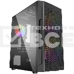 Компьютерный корпус Powercase Mistral Micro Z3B Mesh LED, Tempered Glass, 2x 140mm + 1х 120mm 5-color fan, черный, mATX (CMIMZB-L3), фото 1