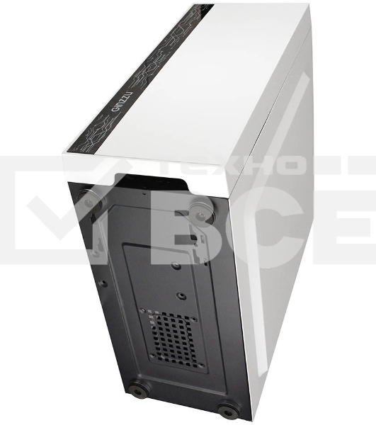 Компьютерный корпус Ginzzu A390 белый Window RGb подсветка 1хUSB 3.0, 2хUSB 2.0, AU