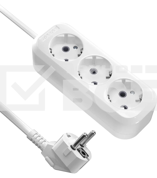 Удлинитель DEFENDER (99369) R330 16 А, 3 роз х 10 м, белый