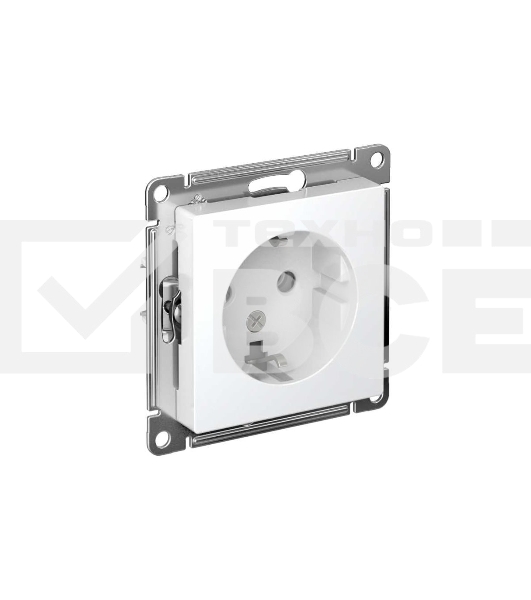 Механизм розетки 1-м СП AtlasDesign с заземл. 16А белый, SchE ATN000143