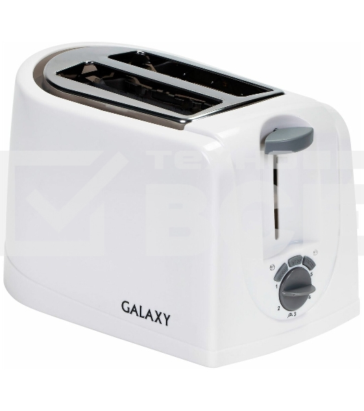 Тостер Galaxy GL 2906, белый, пластик, 850 Вт