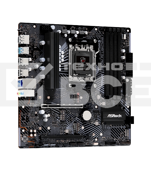 Материнская плата ASRock B650M PG Lightning, AM5, AMD B650, 4xDDR5, 4xSATA, 3xM.2, 1xPCIe 3.0 x4, 1xPCIe 4.0 x16, 1xDP, 1xHDMI, 1x2.5Gb LAN, 1xUSB 3.2 Gen 2, 2xUSB 3.2 Gen 1, 4xUSB 2.0, 3x3.5 мм, 7.1, Micro-ATX