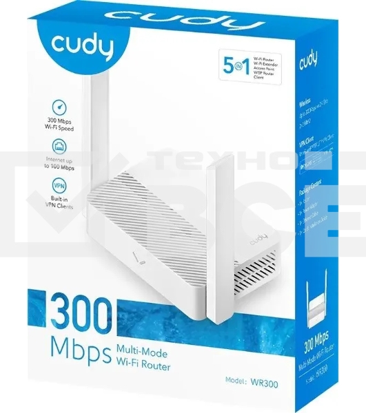 Роутер Cudy WR300 N300 10/100BASE-TX/Wi-Fi белый
