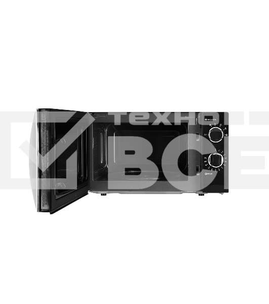 Микроволновая печь Kraft KF20MW7B-202M чёрный, 20 л, 700 Вт, переключатели - поворотный механизм
