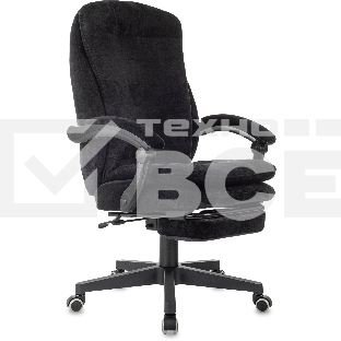 Кресло руководителя Бюрократ T-9950MSG-F Fabric черный Light-20, крестов. пластик, подст. для ног