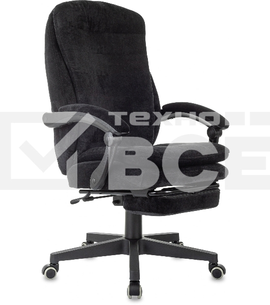 Кресло руководителя Бюрократ T-9950MSG-F Fabric черный Light-20, крестов. пластик, подст. для ног