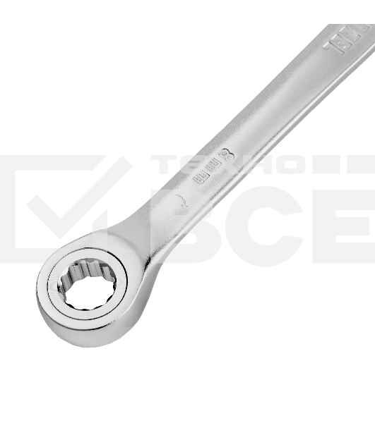 Ключ комбинированный трещоточный Denzel 14702 8 мм, CrV, матовый хром