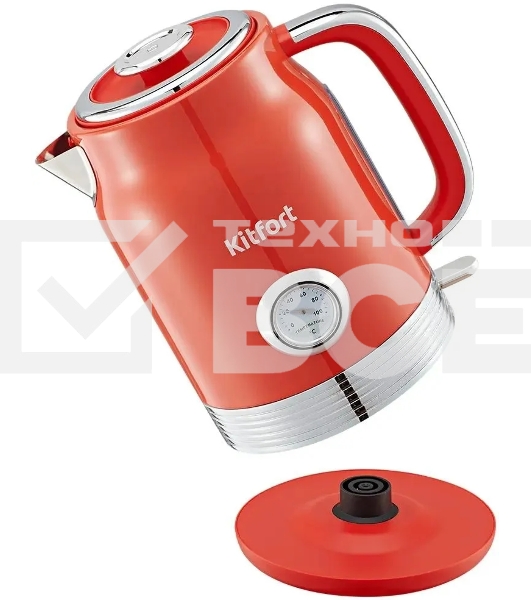 Чайник электрический Kitfort КТ-6791 1.7л. 2200Вт красный/серебристый корпус: металл/пластик