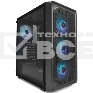 Компьютерный корпус XASTRA A407 4ARGb Black ATX/Mesh/tempered glass/4x120мм ARGb PWM fans/A407-4FC12A