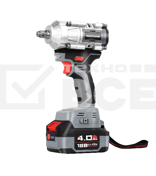 Аккумуляторный гайковерт бесщеточный ударный ProfiPower T-500N (Li-ion-1шт, 4.0А·ч, 500Нм, ударная головка 17/19/21мм, З/У, в кейсе)
