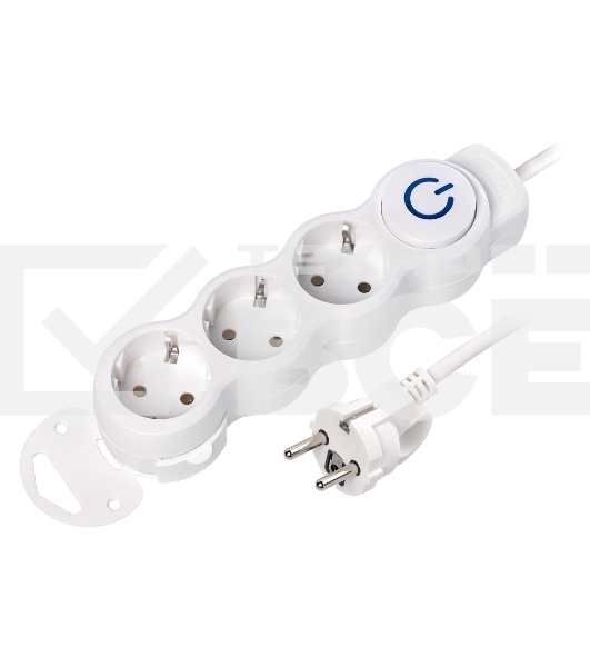 Удлинитель бытовой Smartbuy (SBE-16-3-10m-ZS) 3 роз х 10,0 м - белый