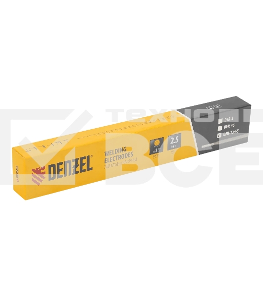 Электроды Denzel DER-13/55 диам. 3 мм, 2,5 кг., основное покрытие