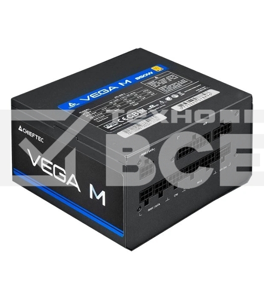 Блок питания Chieftec Vega M PPG-850-C (ATX 3.1, 850W, 80 PLUS GOLD, Active PFC, 135мм fan, Gen5 PCIe, Full Cable Management) Retail