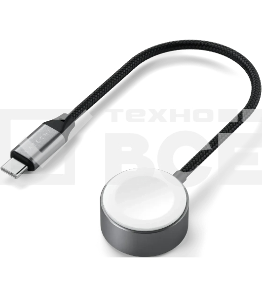 Кабель зарядный Satechi USB-C Magnetic Fast-Charging Cable для Apple Watch, серый космос