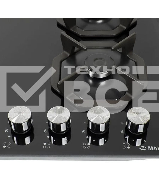 Газовая варочная панель Maunfeld EGHG.64.2CB/G, 4 конфорки, закаленное стекло, черный