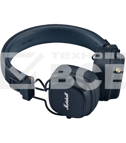 Беспроводные/проводные наушники Marshall Major V синий, накладные, Bluetooth + проводной, беспроводная зарядка, до 100 ч
