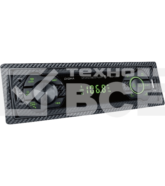 Автомагнитола Digma MCP-226G, 1 DIN, USB Type-A, AUX