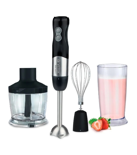 Блендер Vitek VT-3411 ST (стальной, 800 Вт, 6 скоростей, измельчитель 500 мл, стакан 600 мл, управление механическое)