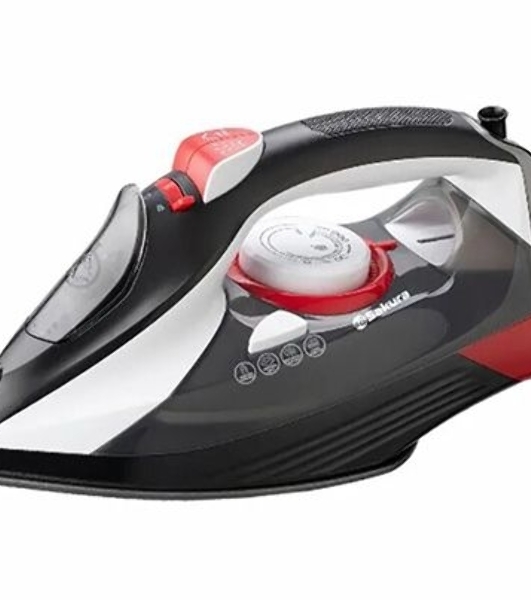 Утюг Sakura SA-3067CBR белый/черный/красный, 2400 Вт, 120 г/мин, 300 мл