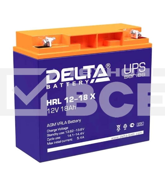 Батарея Delta HRL 12-18 X (17.8 А\ч, 12В) свинцово- кислотный  аккумулятор